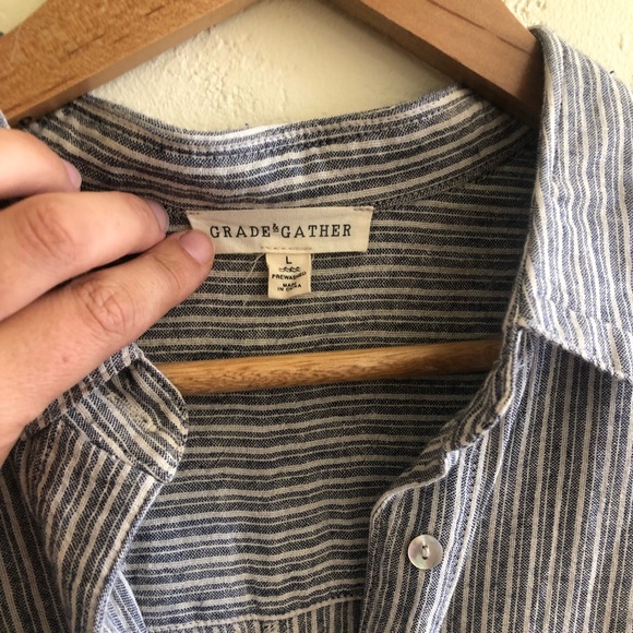 NWOT Grade and Gather  blue striped romper - Picture 3 of 5